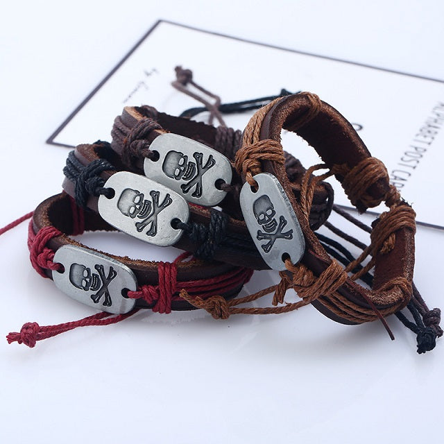 Leather Skull Bracelet