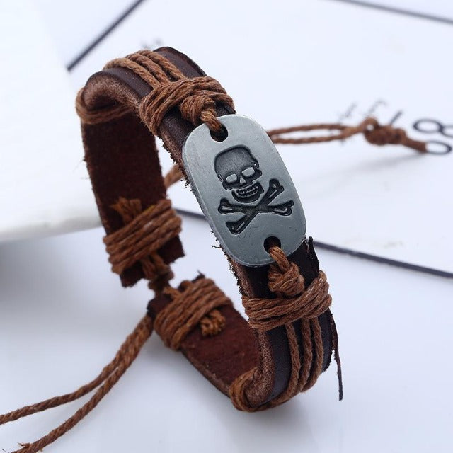 Leather Skull Bracelet