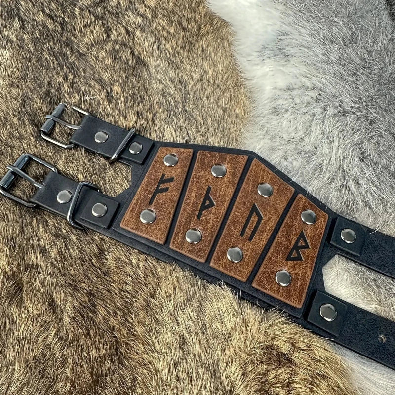 Brown Celtic Viking Runes Bracelet