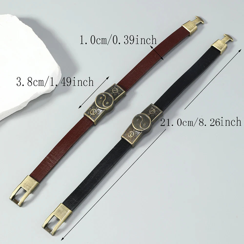 Yin Yang Leather Bracelet
