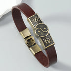 Brown Yin Yang Leather Bracelet
