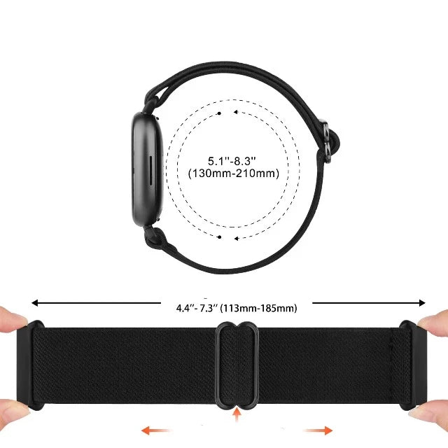 Elastic Nylon Bracelet for Fitbit Versa 3 Versa 4 Sense 2