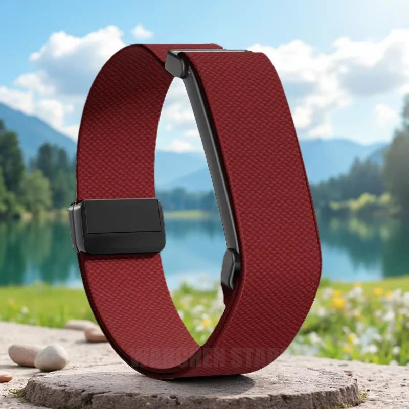 Bracelet en nylon pour montre Google Fitbit Air rouge