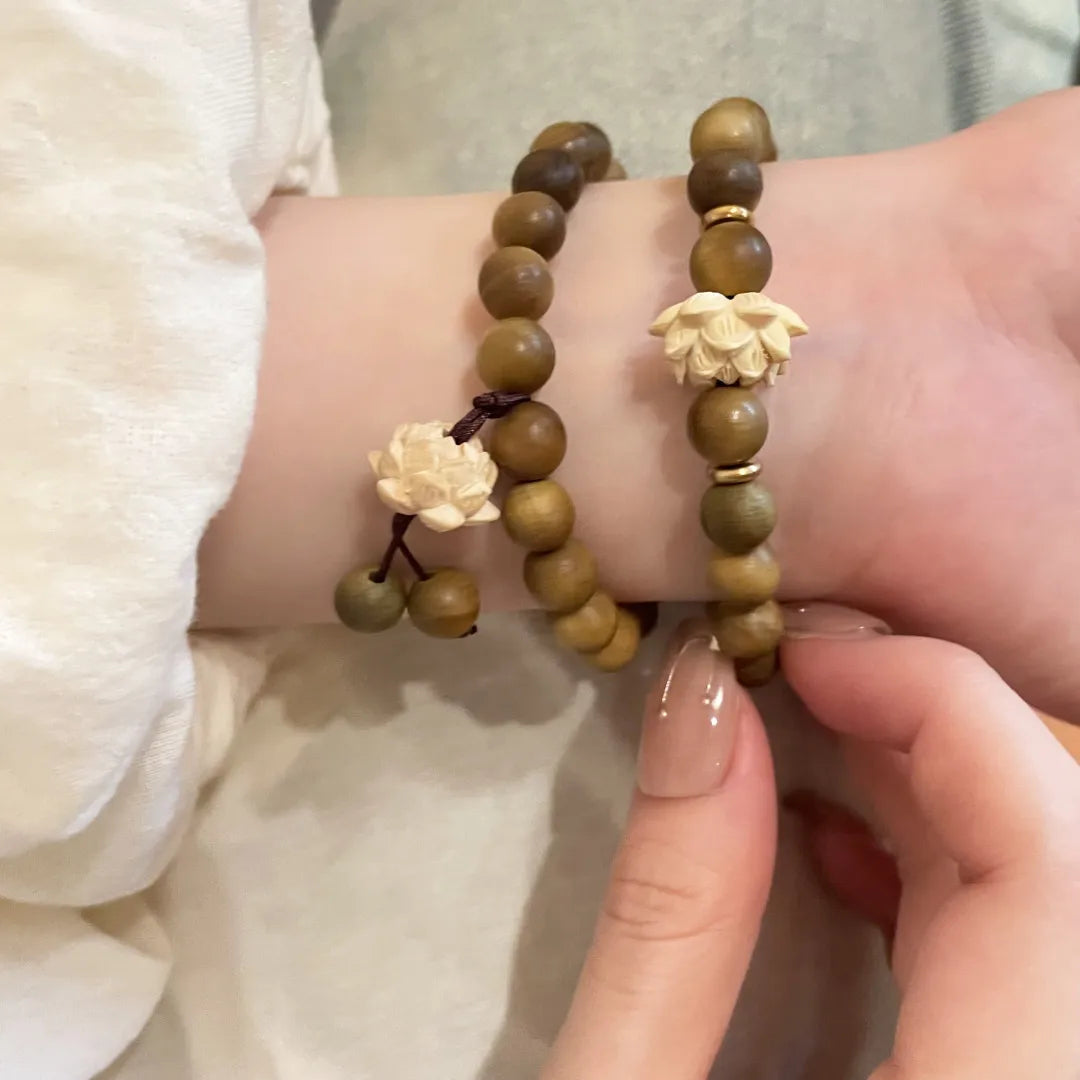 Natural Wood Bead Bracelet