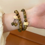 Natural Wood Bead Bracelet