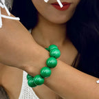 Green Colored Bead Bracelet for Women