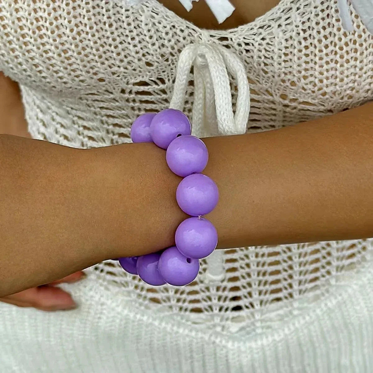 Purple Colored Bead Bracelet for Women