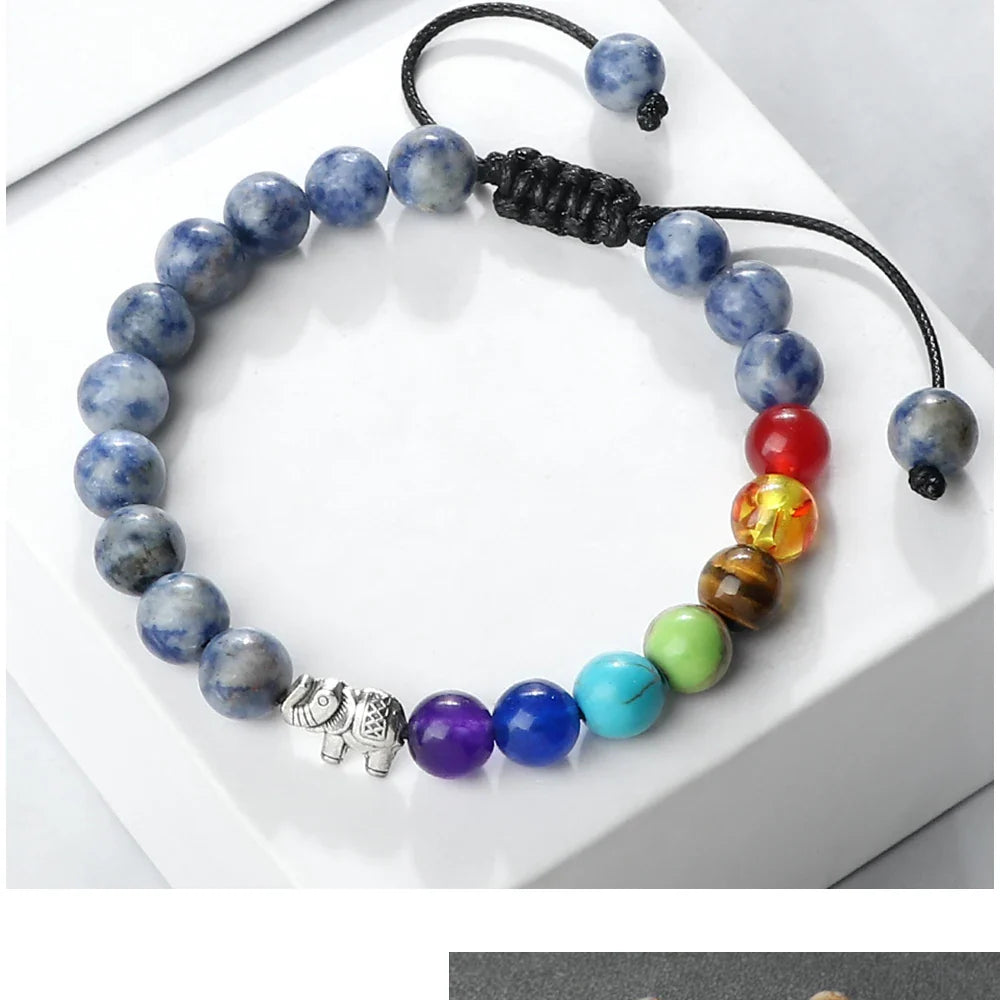Natural Stone Bracelet and Elephant 7 Chakras 10