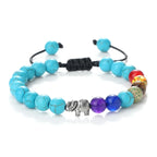 Natural Stone Bracelet and Elephant 7 Chakras 7