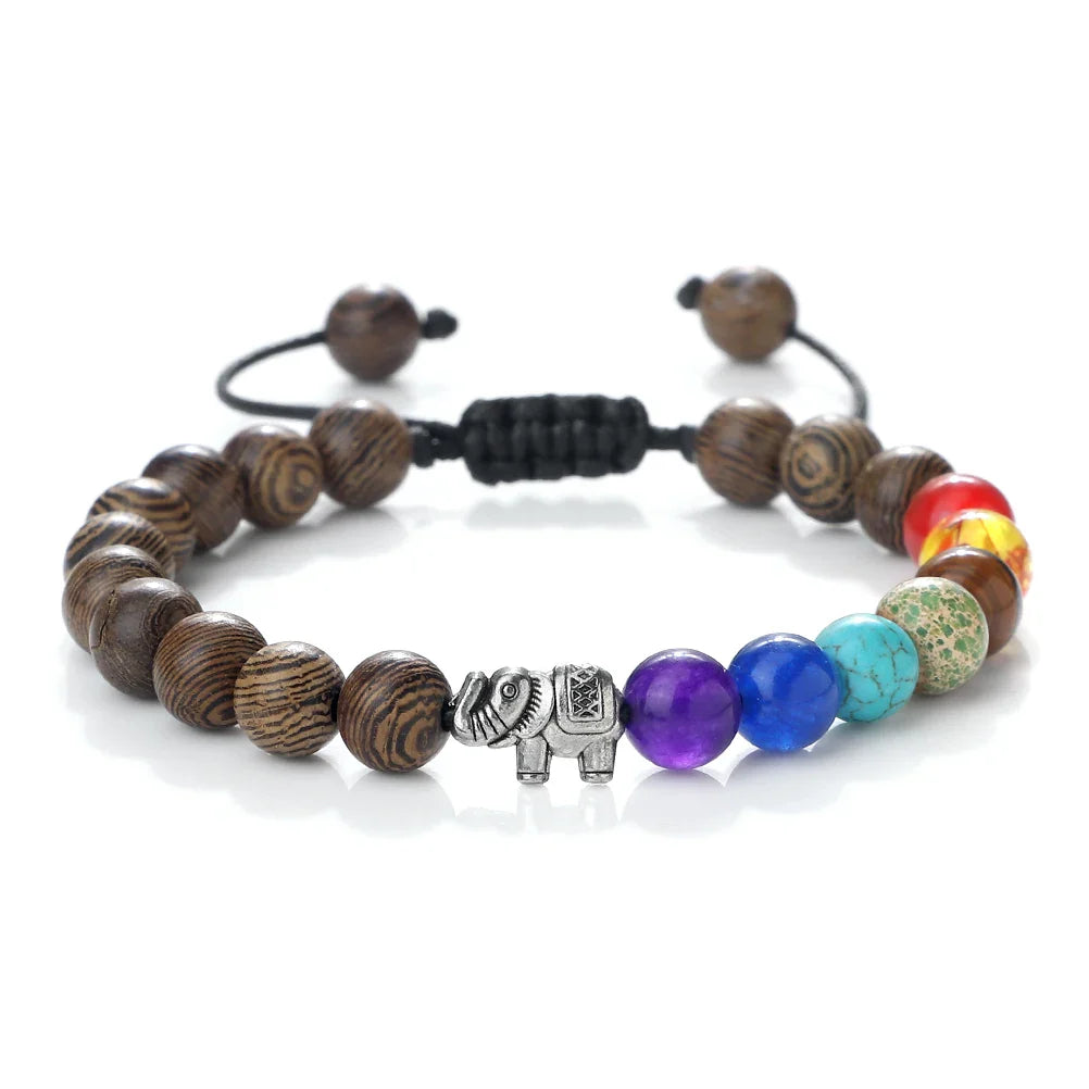 Natural Stone Bracelet and Elephant 7 Chakras 8
