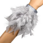 Bracelet en plume rose vaporeuse gris