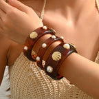 Bracelet en résine avec coquillage ambre