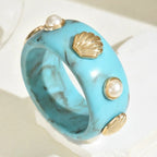 Bracelet en résine avec coquillage bleu