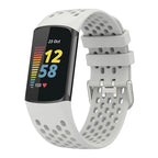Bracelet en silicone pour montre Fitbit Charge 5, Charge 6 blanc