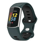Bracelet en silicone pour montre Fitbit Charge 5, Charge 6 vert