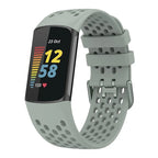 Bracelet en silicone pour montre Fitbit Charge 5, Charge 6 gris