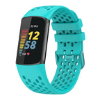 Bracelet en silicone pour montre Fitbit Charge 5, Charge 6 cyan