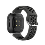 Bracelet en silicone pour montre Fitbit Versa 3, Versa 4, Sense 1 et Sense 2 noir