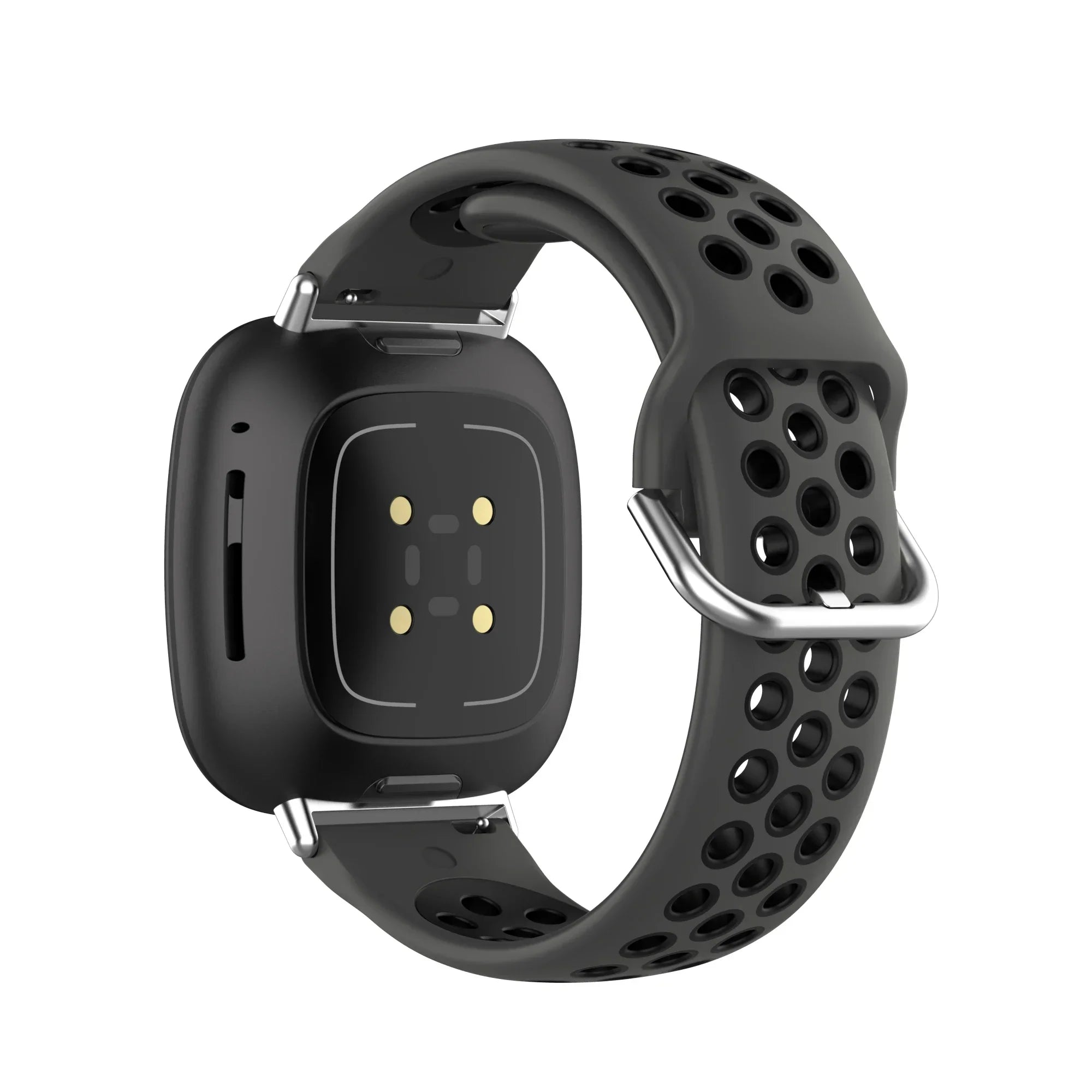 Bracelet en silicone pour montre Fitbit Versa 3, Versa 4, Sense 1 et Sense 2 noir