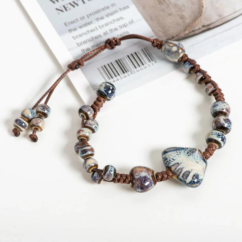 Blue Shell Braided Bracelet