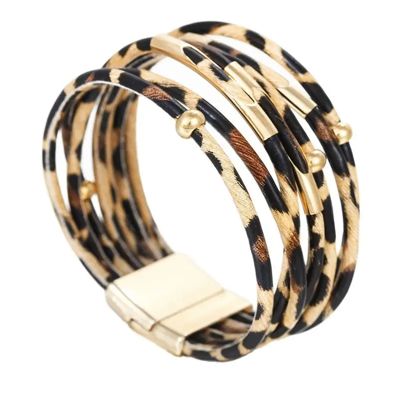 Ethnic Multi-Strand Leopard Bracelet 2