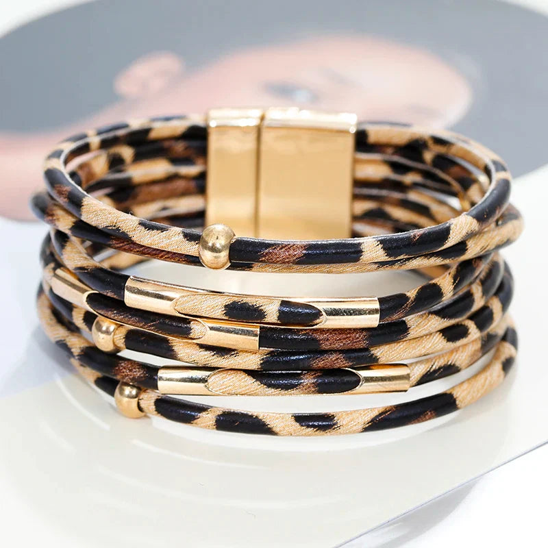 Ethnic Multi-Strand Leopard Bracelet 2