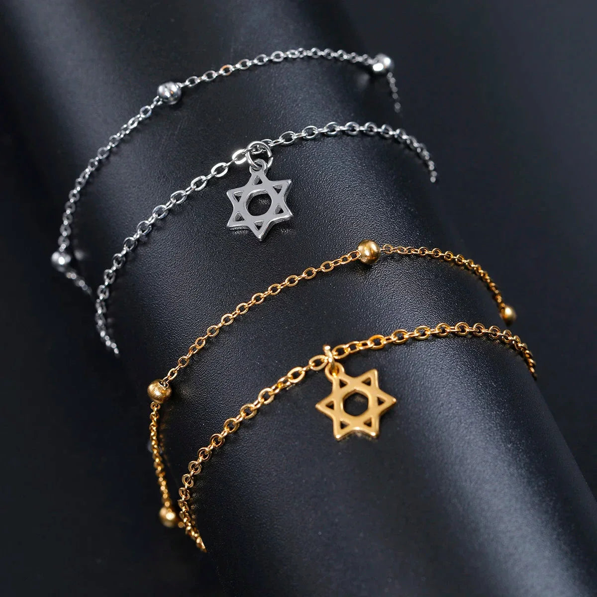 Gold Star of David Bracelet