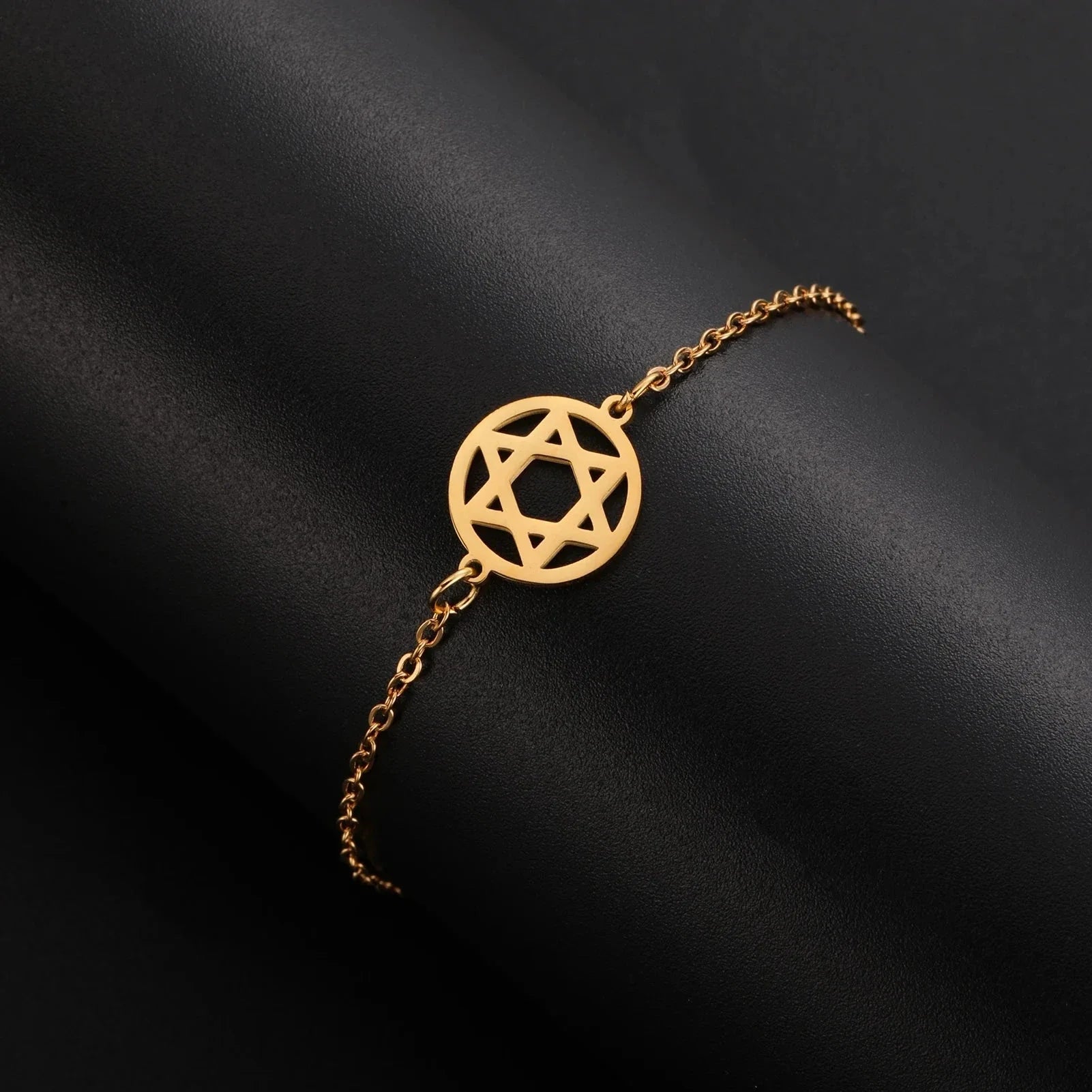 Gold Star of David Bracelet