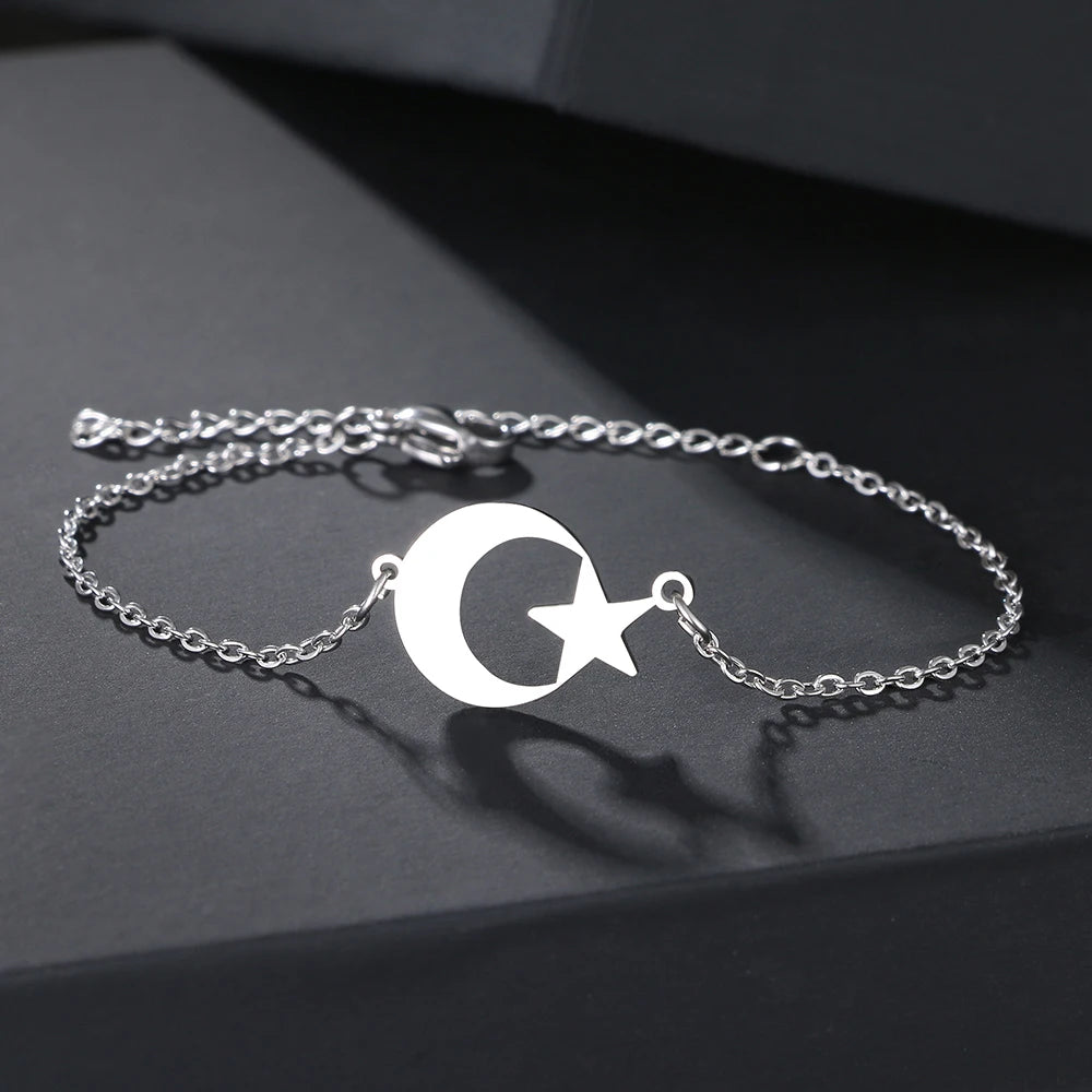 Bracelet Etoile et Lune argent