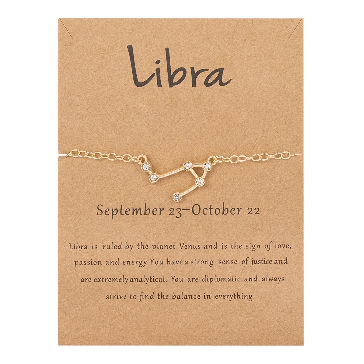 Women's Zodiac Sign Bracelet 12 Constellations Libra
