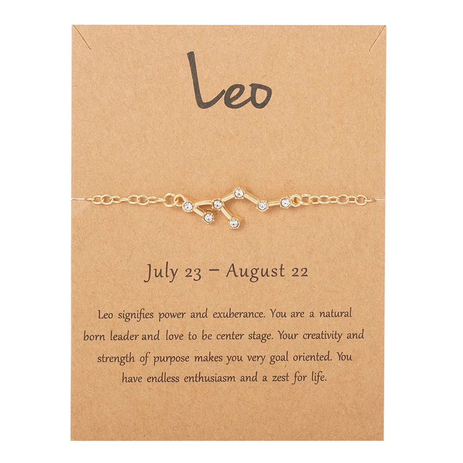Women's Zodiac Sign Bracelet 12 Constellations Leo