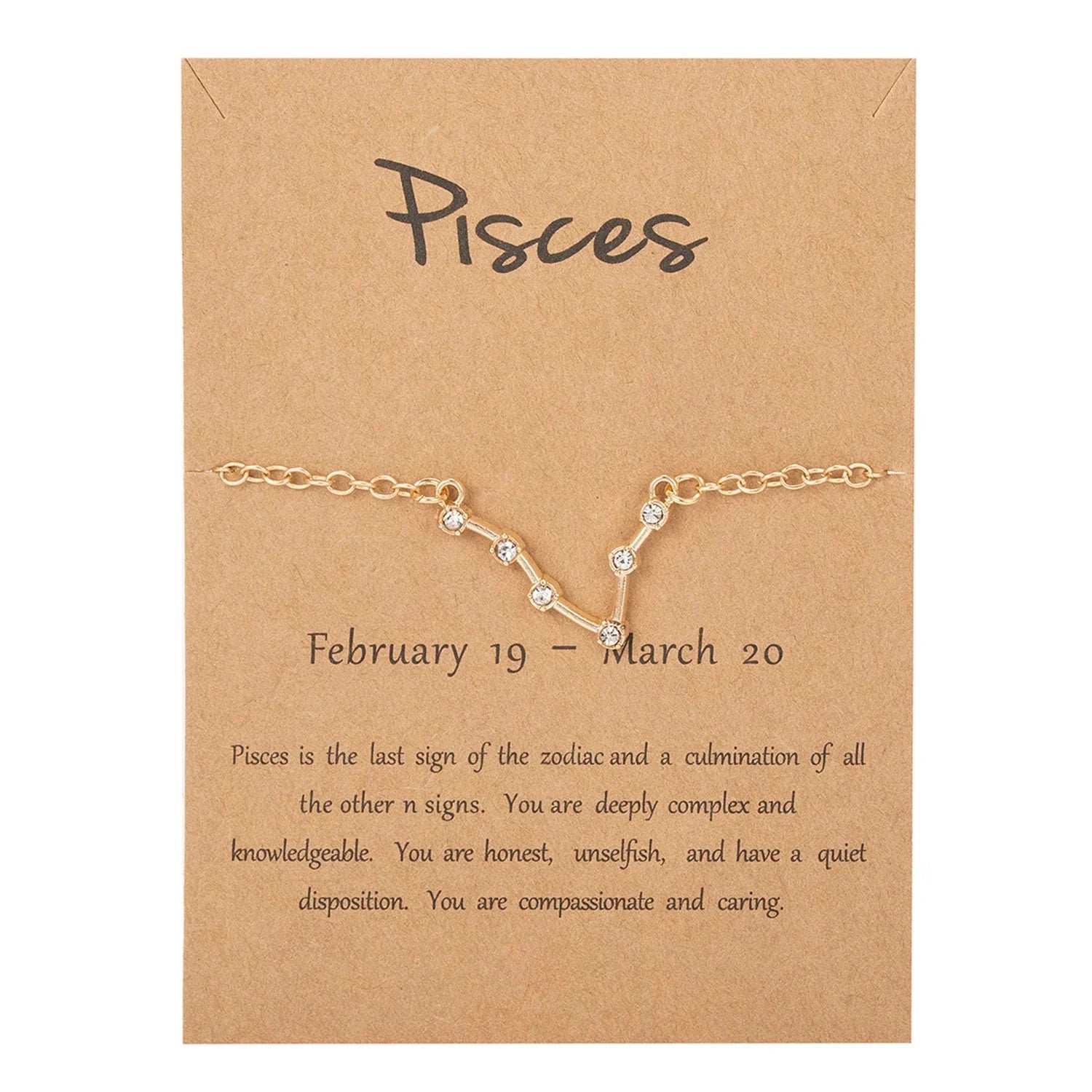 Women's Zodiac Sign Bracelet 12 Constellations Pisces