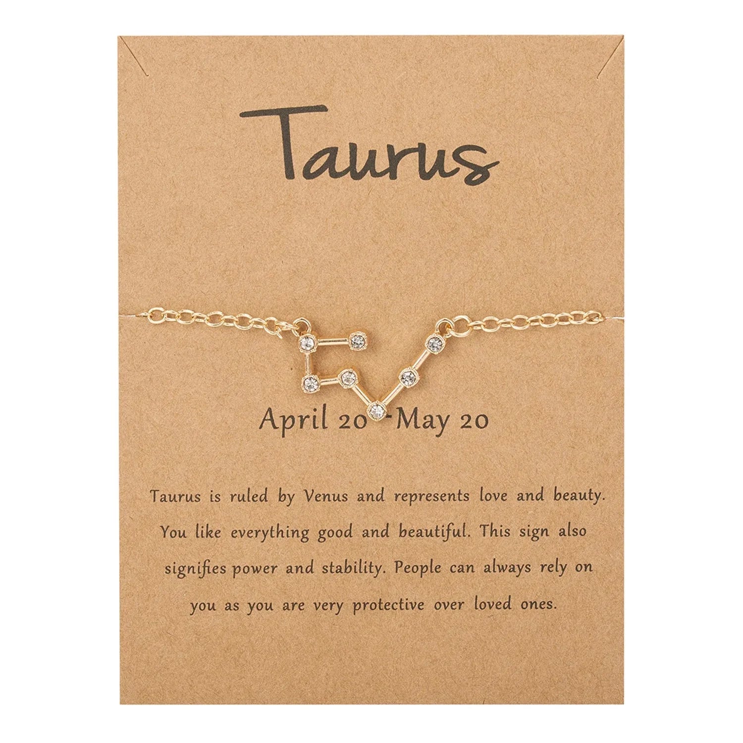 Women's Zodiac Sign Bracelet 12 Constellations Taurus