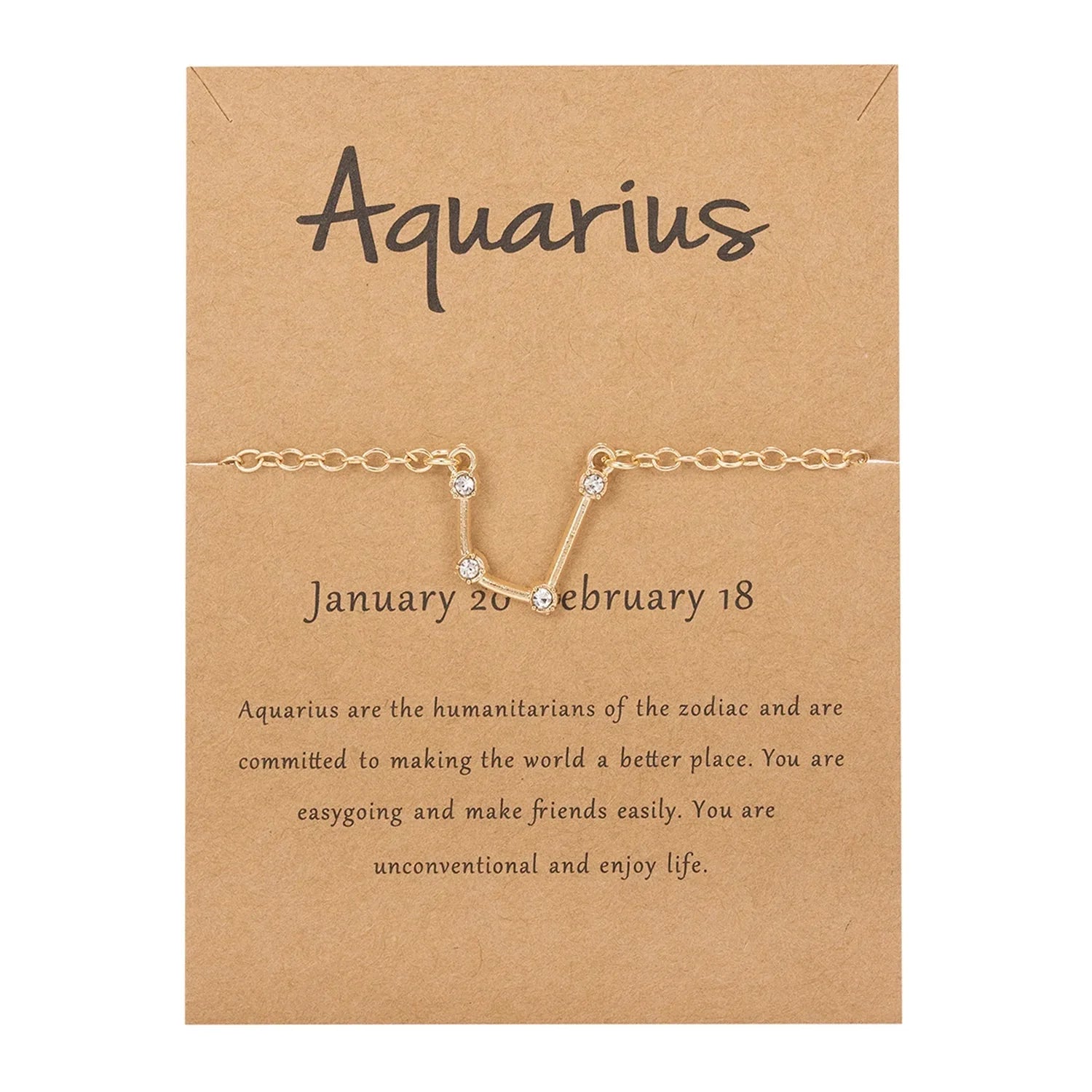 Women's Zodiac Sign Bracelet 12 Constellations Aquarius