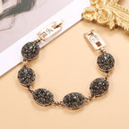 Ethnic Style Women's Bracelet with Black Stones