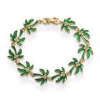 Bracelet feuilles de palmiers vertes