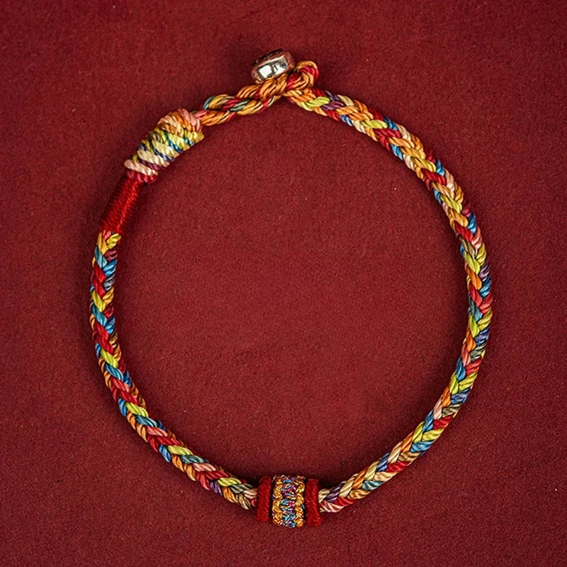 Multicolored Tibetan Buddhist ID Bracelet