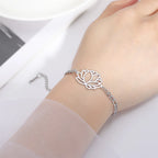 Lotus Flower Bracelet for Women silver