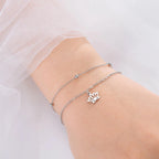 Lotus Flower Bracelet Women's Silver Chain