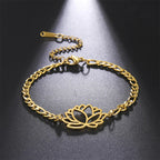 Lotus Flower Bracelet for Women gold