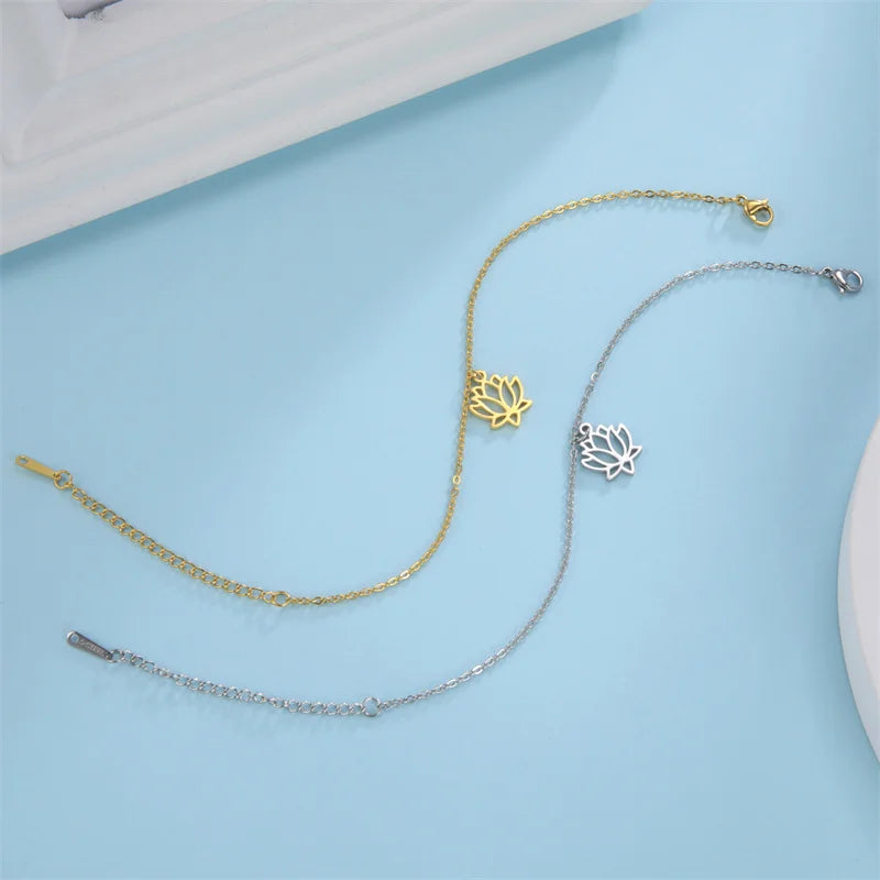 Fine Lotus Flower Bracelet 