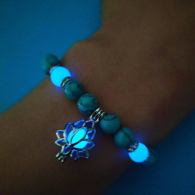 Lotus Flower Turquoise Stone Bracelet