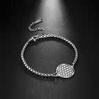 Dawapara Flower of Life Mandala Silver Chain Bracelet