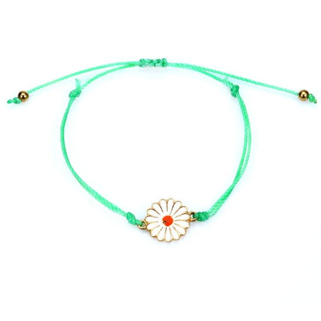 Bracelet Fleur Soleil vert