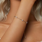 Fine Flower Zircon ID Bracelet gold