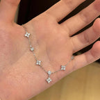 Fine Flower Zircon ID Bracelet silver