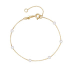 End Chain Bracelet with White Pearls