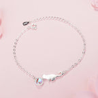 Silver Playing Cat ID Bracelet