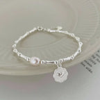 Retro Style ID Bracelet with Pearl