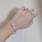 Retro Style ID Bracelet with Pearl